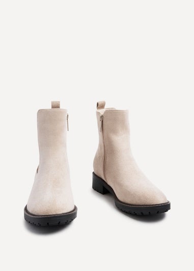 Linzi Dalston Beige Faux Suede Classic Chelsea Boot