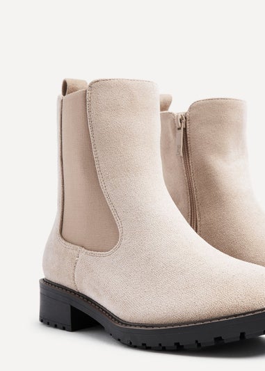 Linzi Dalston Beige Faux Suede Classic Chelsea Boot