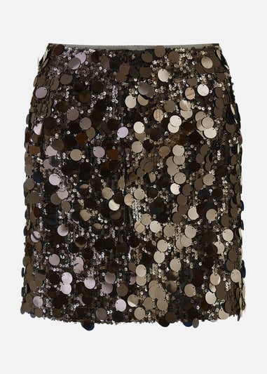 Yumi Black Big Sequin Mini Skirt