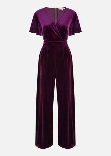 Yumi Purple Jumpsuit With Angel Sleeves