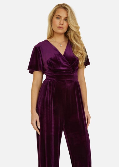 Yumi Purple Jumpsuit With Angel Sleeves