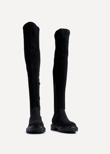 Linzi Sonny Black Stretch Over The Knee Long Boot