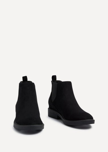 Linzi Karina Black Faux Suede Classic Chelsea Boot