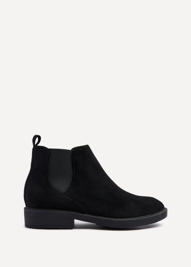 Linzi Karina Black Faux Suede Classic Chelsea Boot