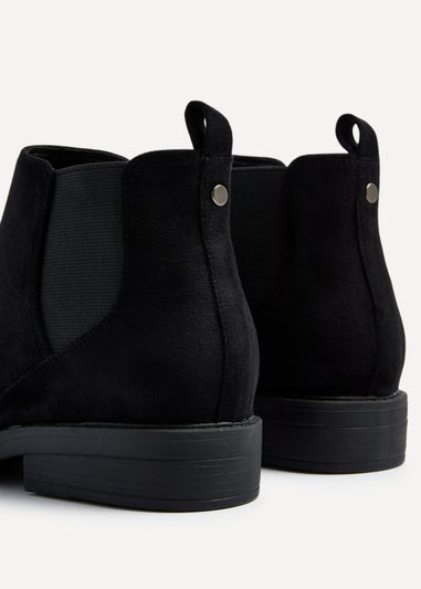 Linzi Karina Black Faux Suede Classic Chelsea Boot