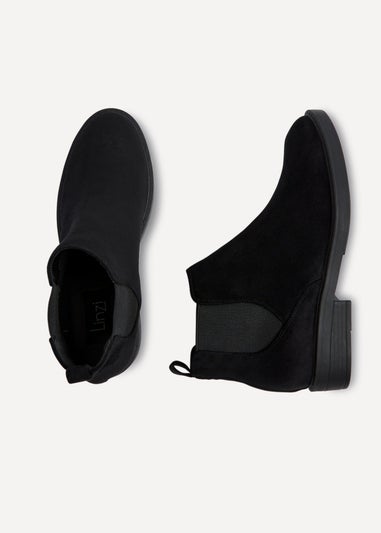 Linzi Karina Black Faux Suede Classic Chelsea Boot