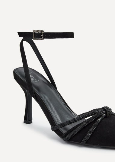 Linzi Deana Black Faux Suede Court Heel