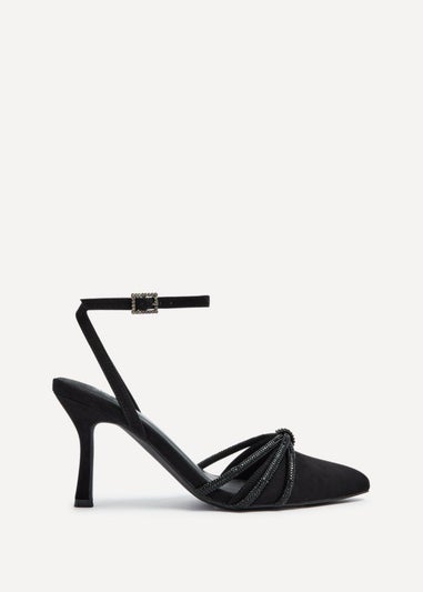 Linzi Deana Black Faux Suede Court Heel