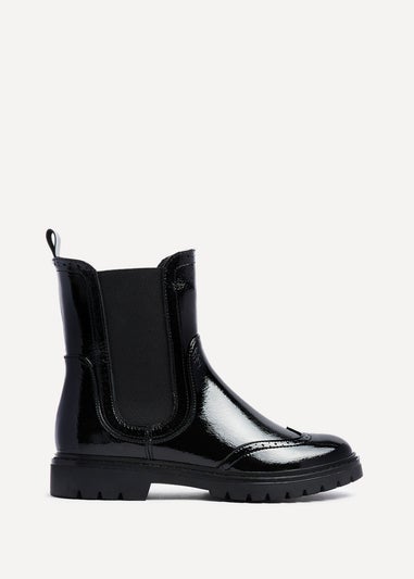 Linzi Esme Black Patent Chelsea Ankle Boot