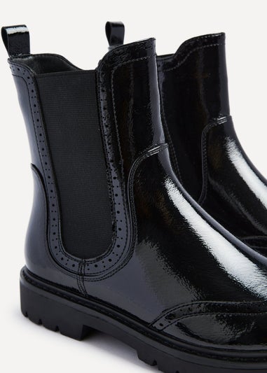 Linzi Esme Black Patent Chelsea Ankle Boot