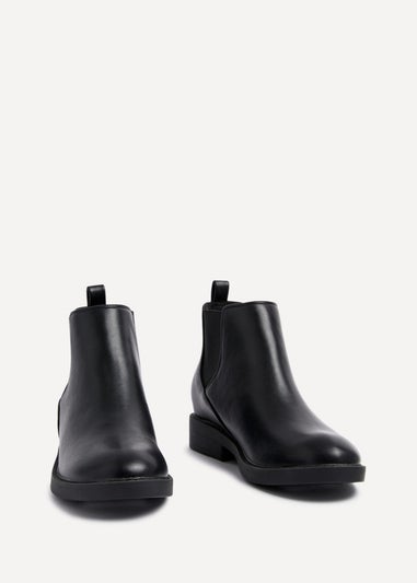 Linzi Karina Black Faux Leather Classic Chelsea Boot