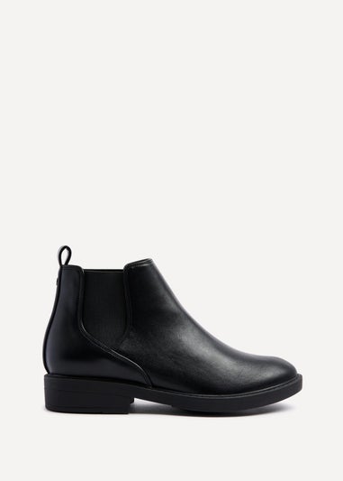 Linzi Karina Black Faux Leather Classic Chelsea Boot