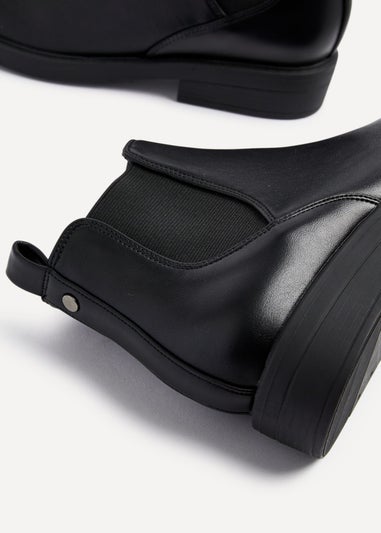 Linzi Karina Black Faux Leather Classic Chelsea Boot