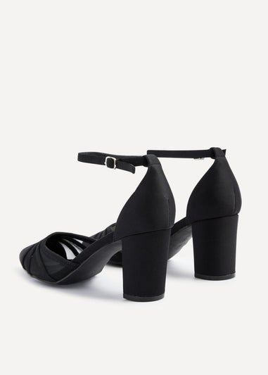 Linzi Tasha Black Scuba Block Court Heel