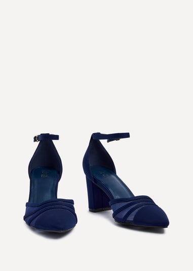 Linzi Tasha Navy Scuba Block Court Heel