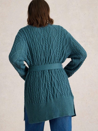 Strickjacke mit Bindegürtel