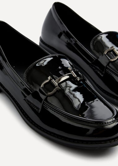 Linzi Belle Black Patent Slip On Loafer