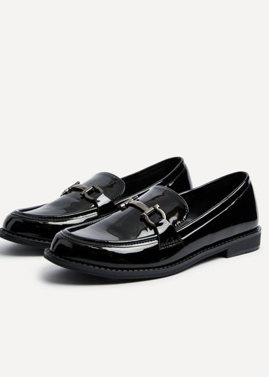 Linzi Belle Black Patent Slip On Loafer