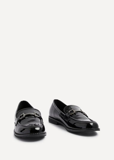 Linzi Belle Black Patent Slip On Loafer