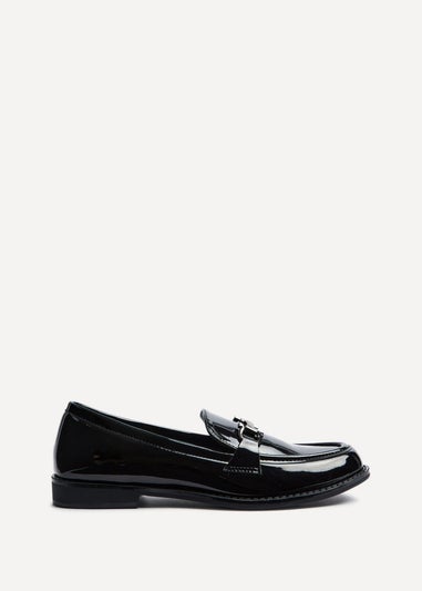 Linzi Belle Black Patent Slip On Loafer