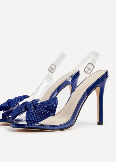 Linzi Divine Blue Metallic & Perspex Heels