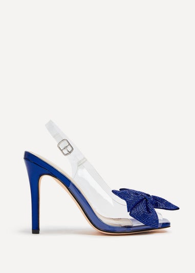 Linzi Divine Blue Metallic & Perspex Heels