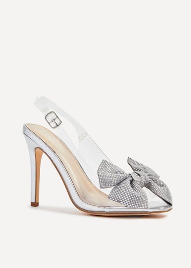 Linzi Divine Silver Metallic & Perspex Heels