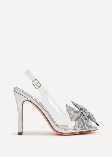 Linzi Divine Silver Metallic & Perspex Heels