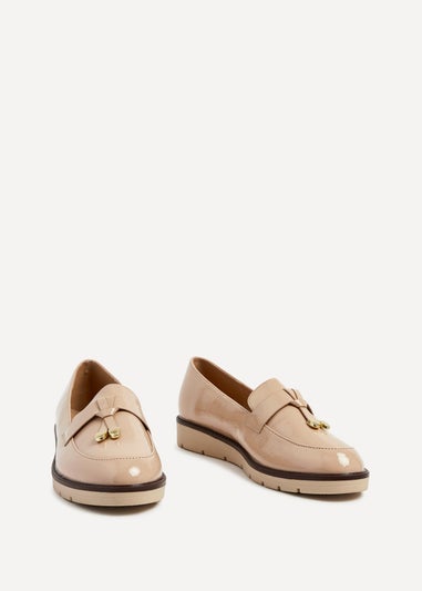 Linzi Nancy Camel Patent Faux Leather Loafer