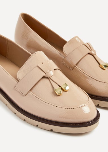 Linzi Nancy Camel Patent Faux Leather Loafer