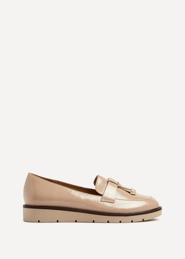 Linzi Nancy Camel Patent Faux Leather Loafer