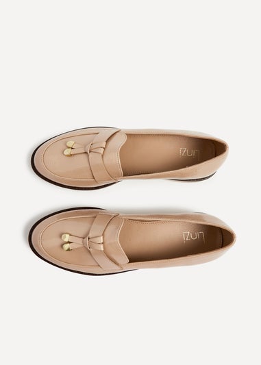 Linzi Nancy Camel Patent Faux Leather Loafer