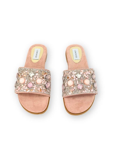 Love Lemonade Pink Sparkly Gem Sliders