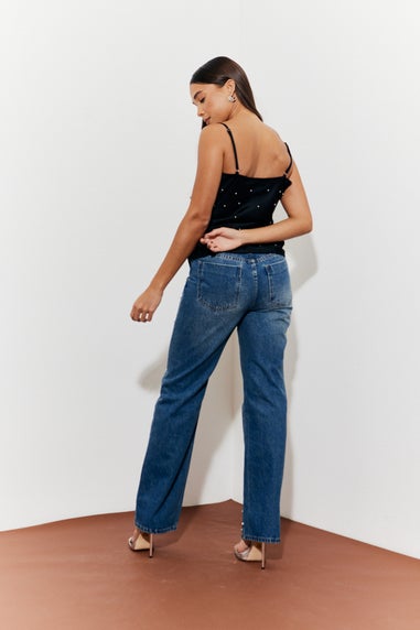 In The Style Blue Pearl Detail Jeans