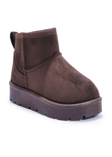 Urban Bliss Chocolate Faux Fur Ankle Boot