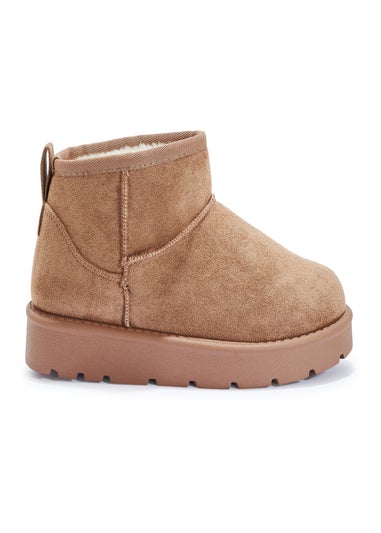 Urban Bliss Mocha Faux Fur Ankle Boot