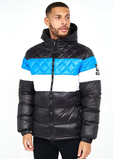 Crosshatch Black/Blue Pelmarsh Quilt Panel Jacket