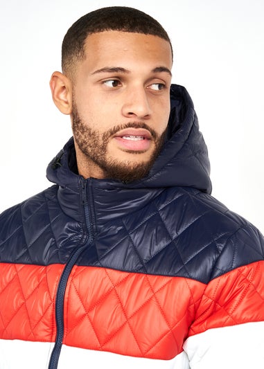 Crosshatch Navy/Red Pelmarsh Quilt Panel Jacket