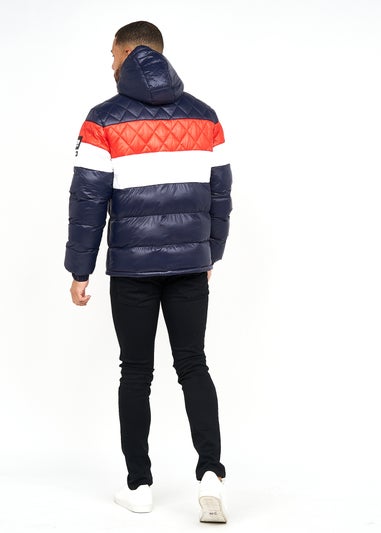 Crosshatch Navy/Red Pelmarsh Quilt Panel Jacket