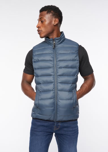 Crosshatch Denim Blue Gattering Gilet