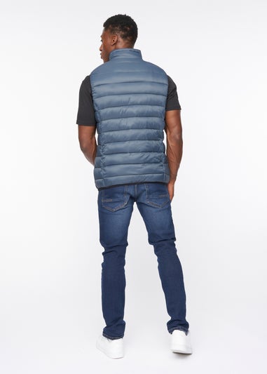 Crosshatch Denim Blue Gattering Gilet