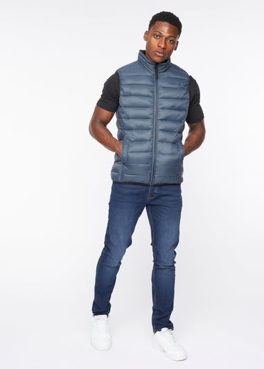 Crosshatch Denim Blue Gattering Gilet