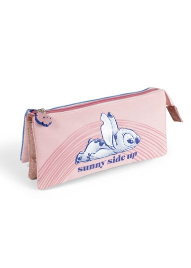 Disney Stitch Pink Triple Pencil Case