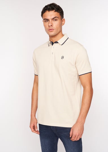 Crosshatch Off White Mapouts Pique Polo