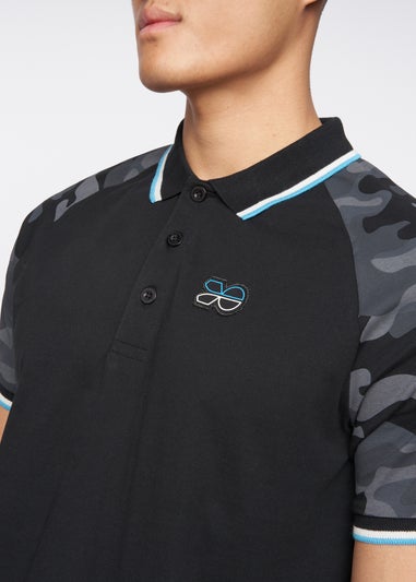 Crosshatch Black Cramdark Camo Polo