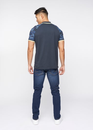 Crosshatch Navy Cramdark Camo Polo