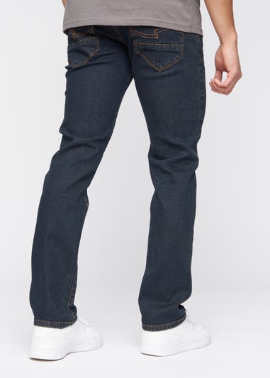 Crosshatch Navy Wash Farrowed PU Belted Jean