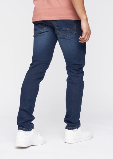 Crosshatch Dark Blue Wash Buraca Slim Fit Jean