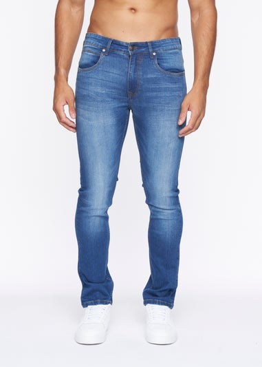 Crosshatch Denim Blue Wash New Svelte Slim Jeans