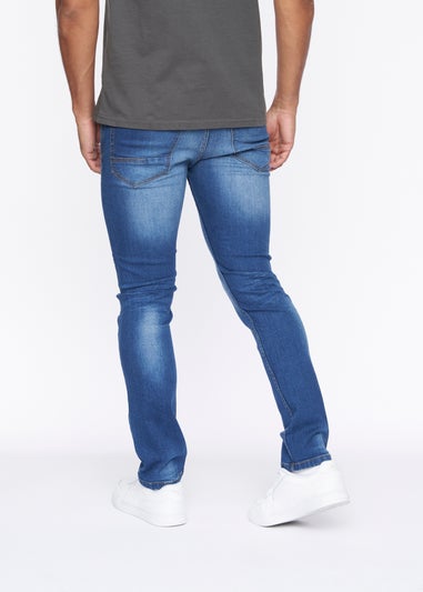 Crosshatch Denim Blue Wash New Svelte Slim Jeans